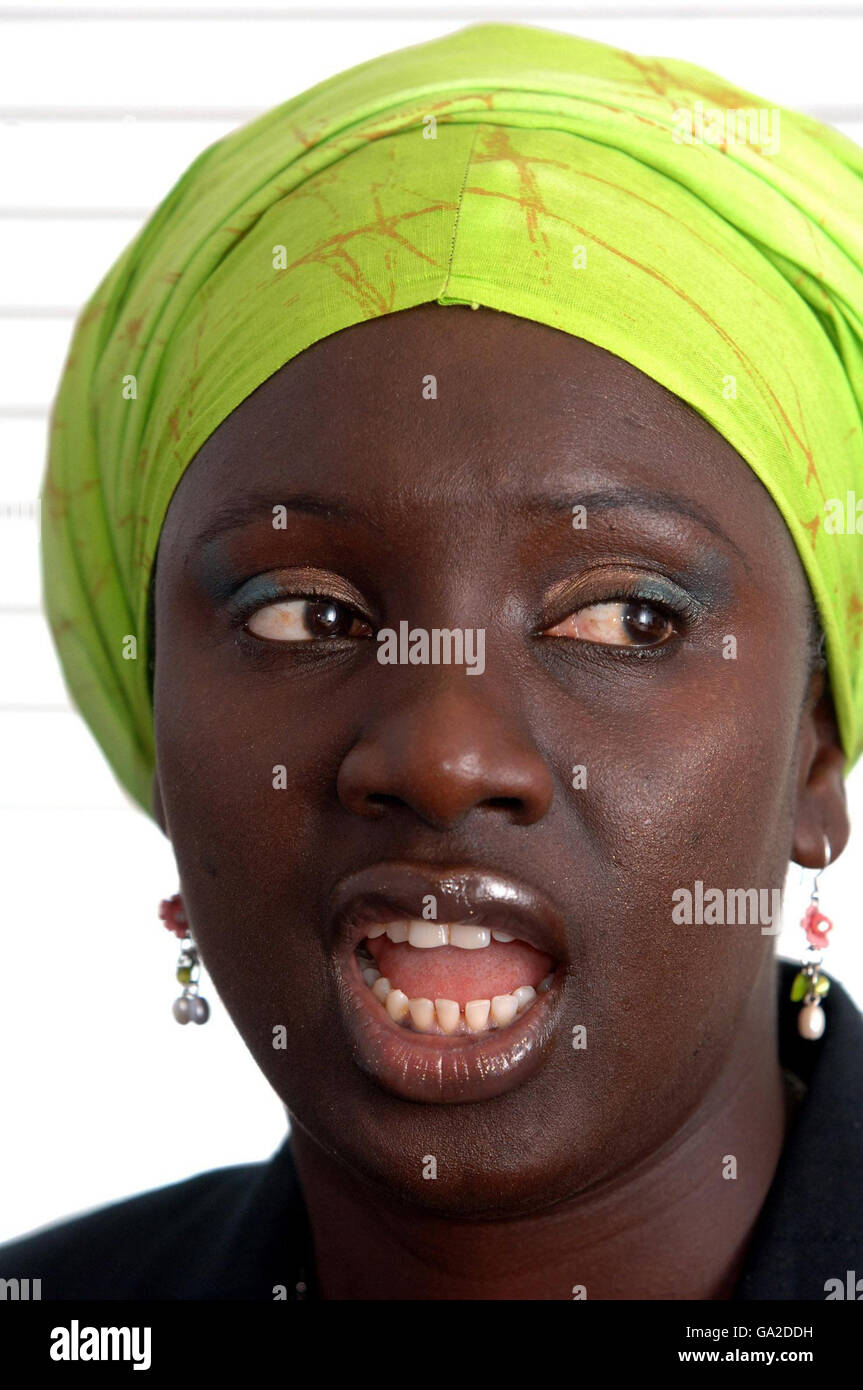 Salimata Badji-Knight speaks about her female genital mutalation when she was just 4 years old in Senegal West Africa, at Scotland Yard in Central London. Stock Photo
