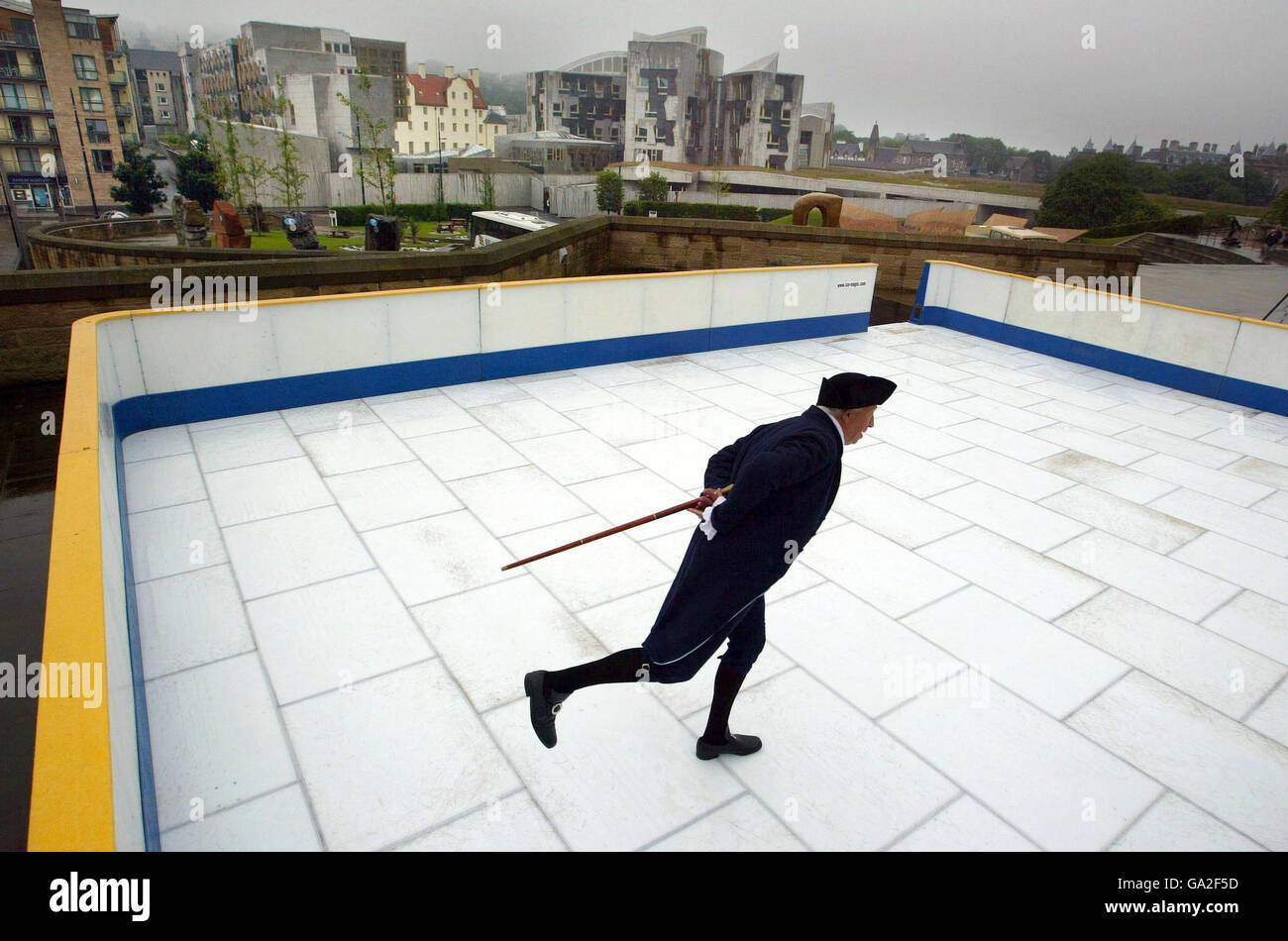 Roger Preece launches the Dynamic Earth centre, outdoor Polar ice rink ...