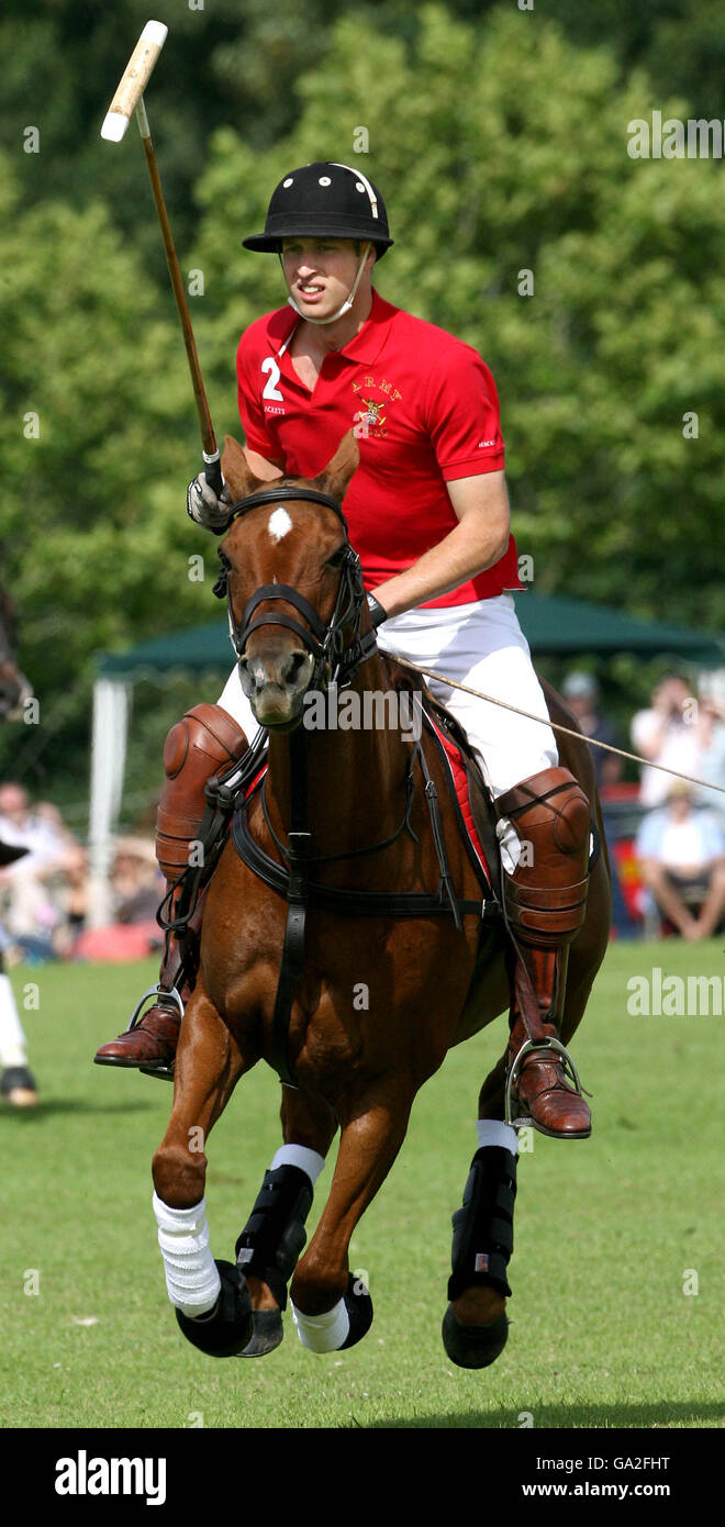 Prince William competes in the Rundle Cup Polo match at Tidworth Polo Club in Wiltshire, PRESS ASSOCIATION Photo, Saturday 14 July, 2007. This year marks the 100th anniversary of the Rundle Cup. Photo credit should read: Anthony Devlin/PA Stock Photo