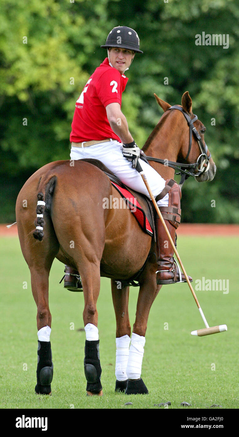 Prince William competes in the Rundle Cup Polo match at Tidworth Polo Club in Wiltshire, PRESS ASSOCIATION Photo, Saturday 14 July, 2007. This year marks the 100th anniversary of the Rundle Cup. Photo credit should read: Anthony Devlin/PA Stock Photo