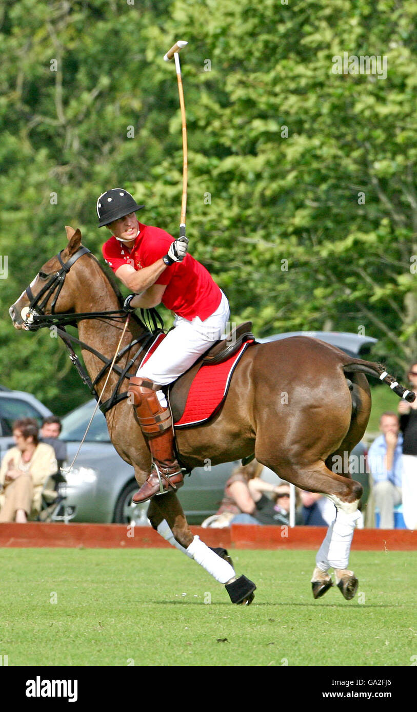 Prince William competes in the Rundle Cup Polo match at Tidworth Polo Club in Wiltshire, PRESS ASSOCIATION Photo, Saturday 14 July, 2007. This year marks the 100th anniversary of the Rundle Cup. Photo credit should read: Anthony Devlin/PA Stock Photo