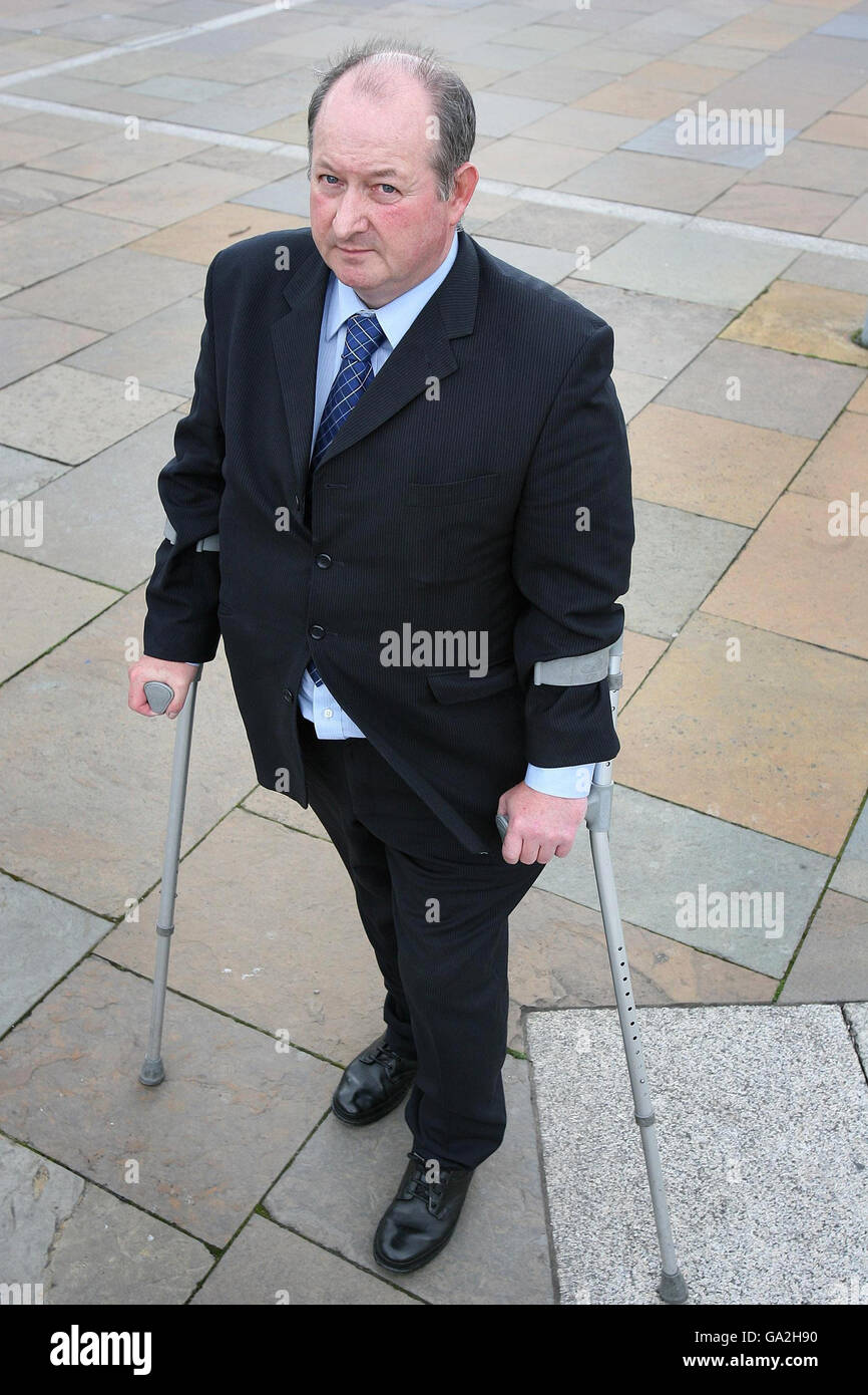 Former ruc officer trevor mcilrath outside belfast high court hi-res ...