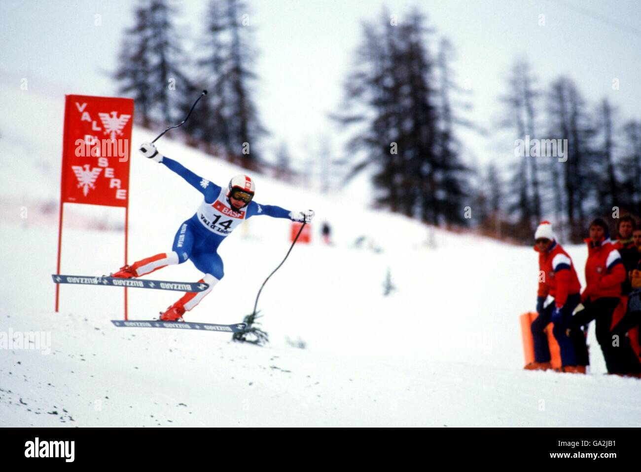 Ski racer Franz Klammer presents his own ski-collection in Munich together  with his wife Eva Stock Photo - Alamy