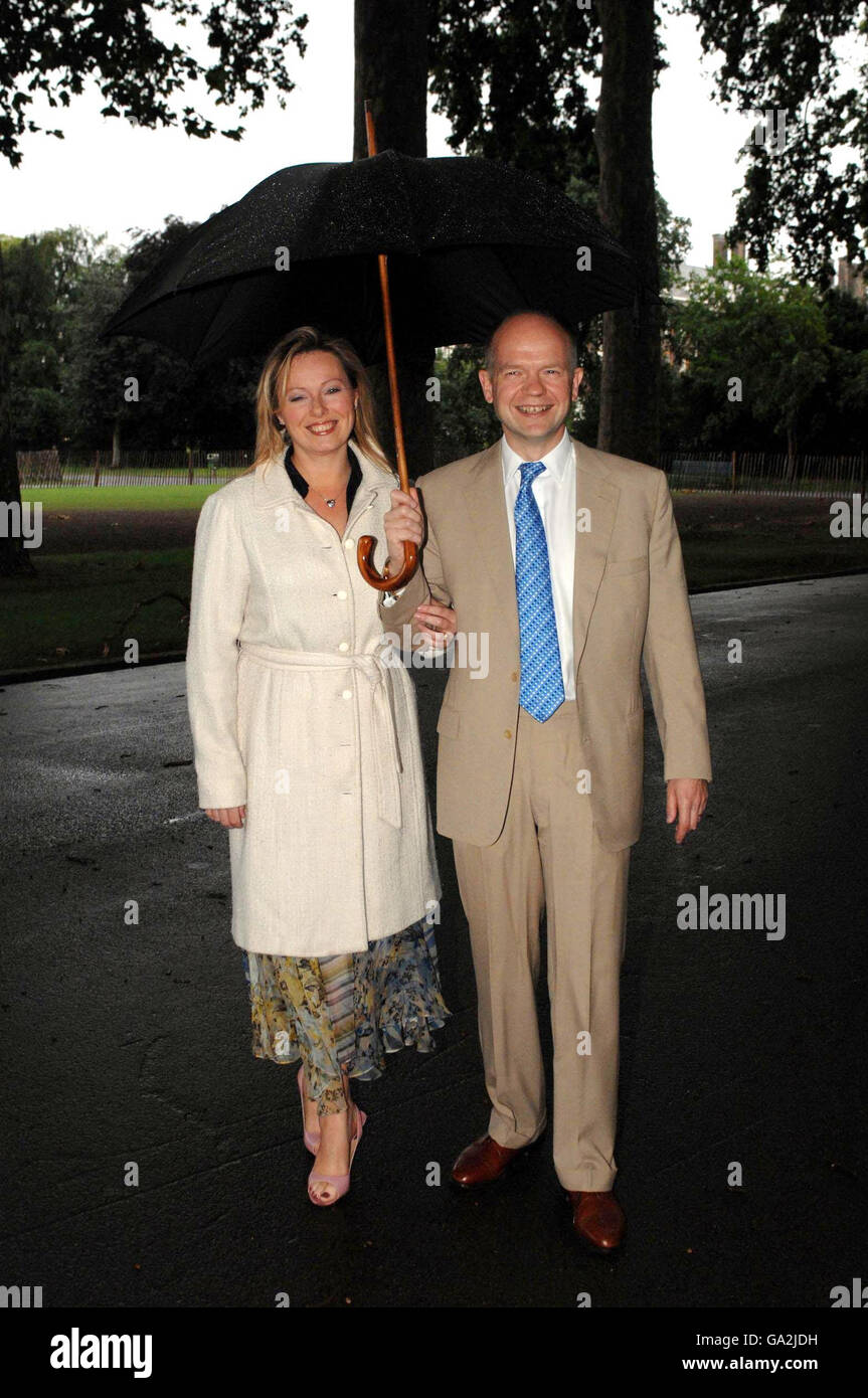 William Hague and wife Ffion arrive at the Conservative party Ball in the grounds of the Royal Chelsea Hospital, London. Stock Photo