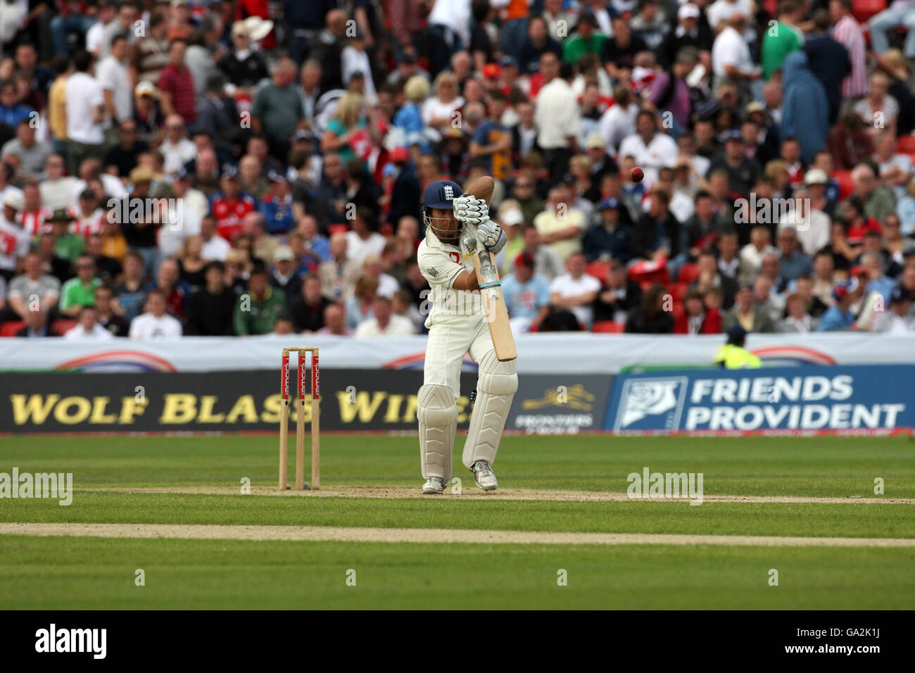 England's Michael Vaughan in action against West Indies during the third day of the Fourth npower Test at the County Ground, Chester-le-Street, Durham. Stock Photo