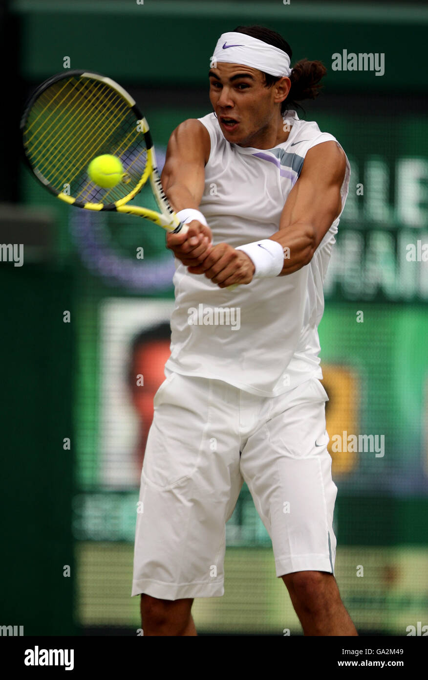 Tennis - Wimbledon Championships 2007 - Day Nine - All England Club. Rafael Nadal in action against Robin Soderling Stock Photo
