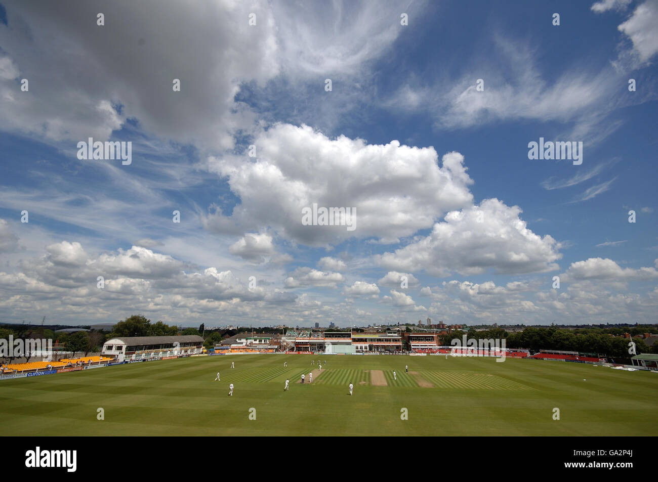 General view of Leicestershire against Glamorgan during the Liverpool Victoria County Championship match at Grace Road, Leicester. Stock Photo
