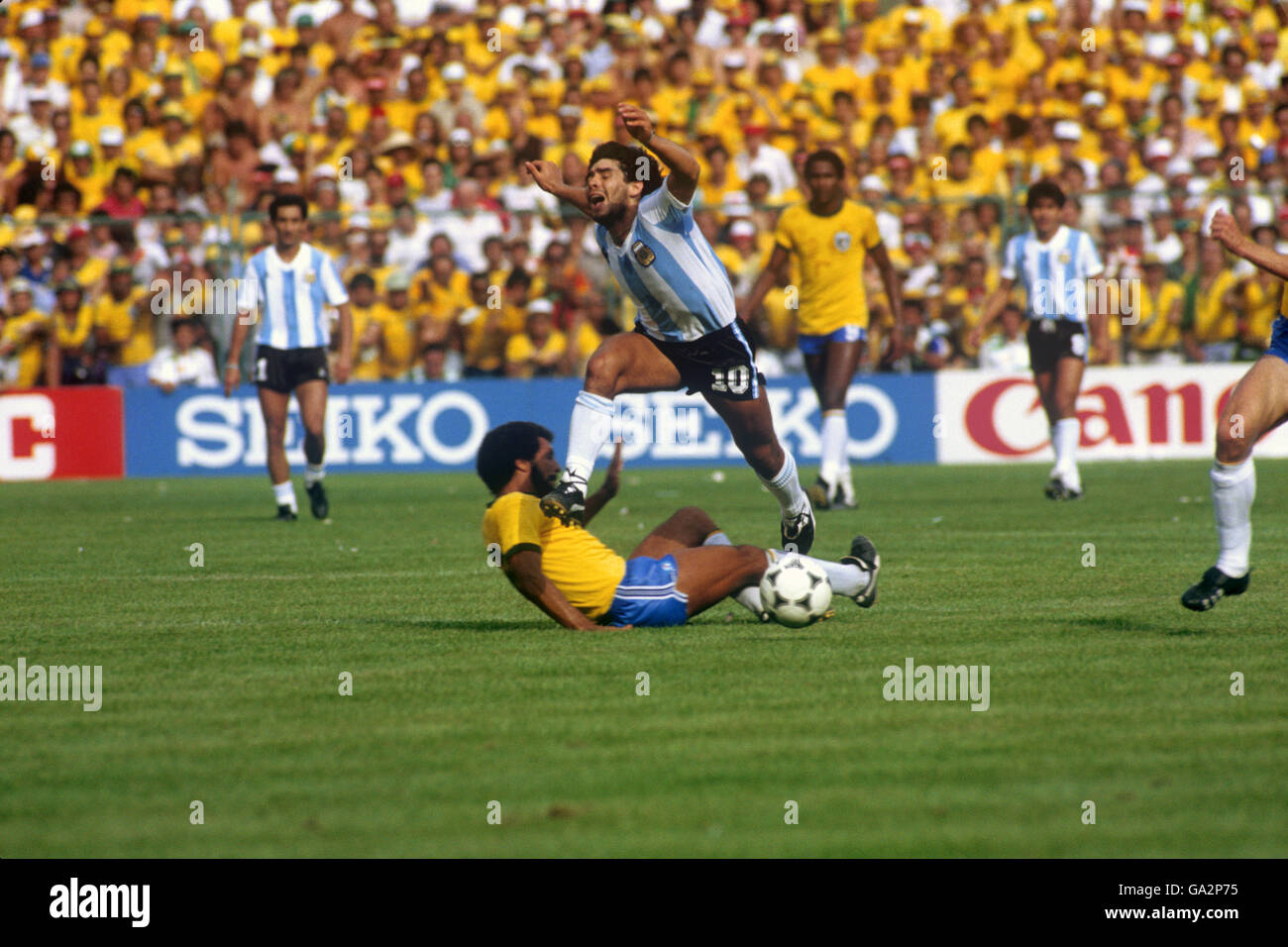 Soccer - World Cup Spain 82 - Group C - Brazil v Argentina Stock Photo