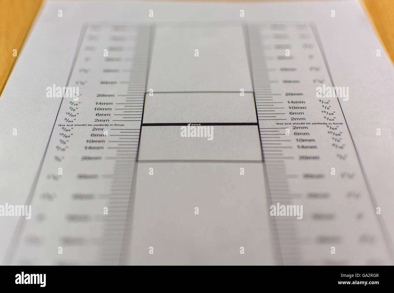 depth-of-field dashboard for camera Stock Photo