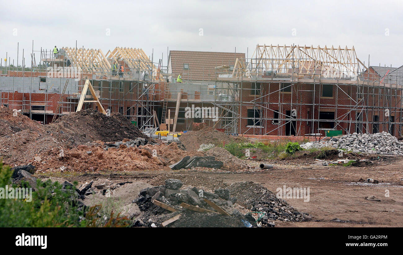 Gordon brown makes housing his priority hires stock photography and