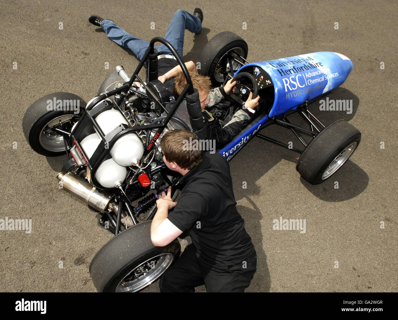 Hydrogen powered race car Stock Photo
