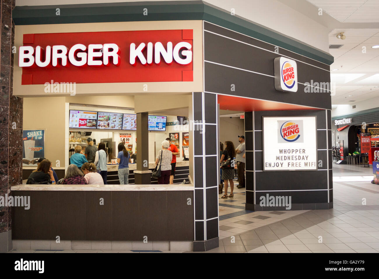 Burger King Restaurant in the Lindsay Square Mall in Lindsay Ontario