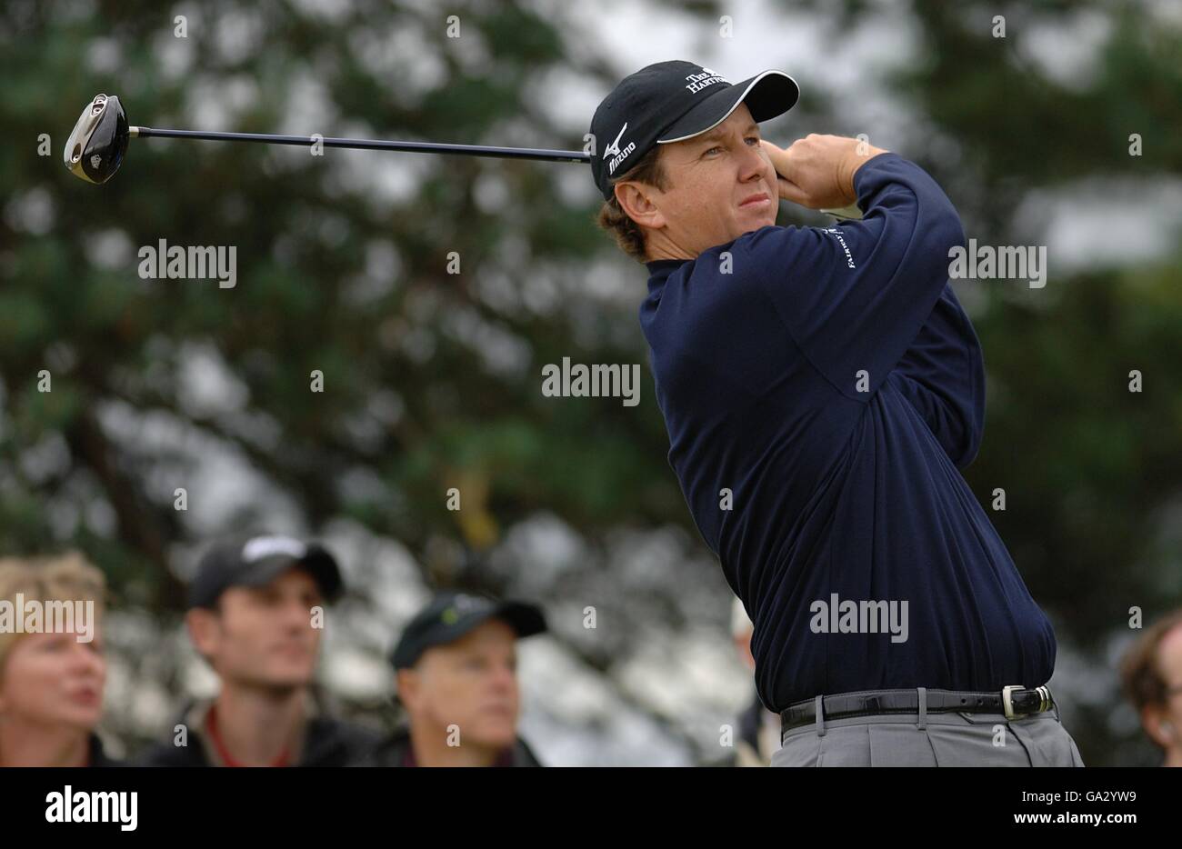 JJ Henry in action during The Open Championship at the Carnoustie Golf Links in East Scotland. Stock Photo