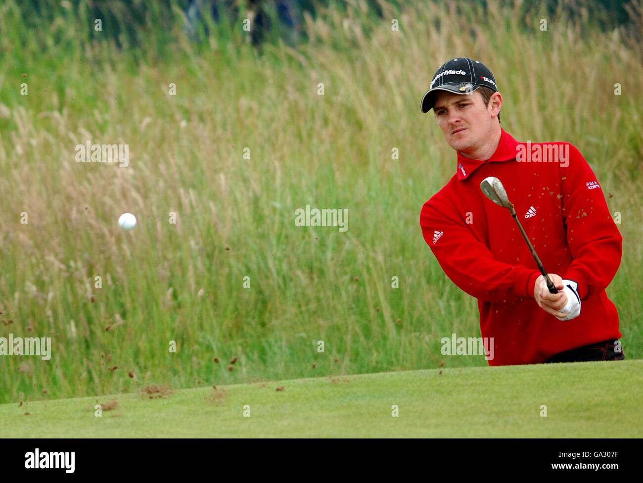 Justin Rose in action during The Open Championship at the Carnoustie