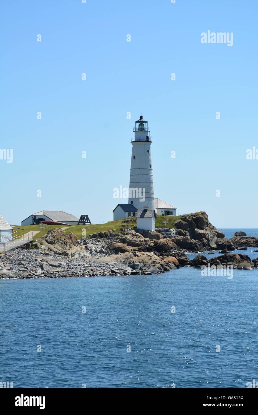 The oldest light station in the U.S., Boston Light. Sitting on the edge ...