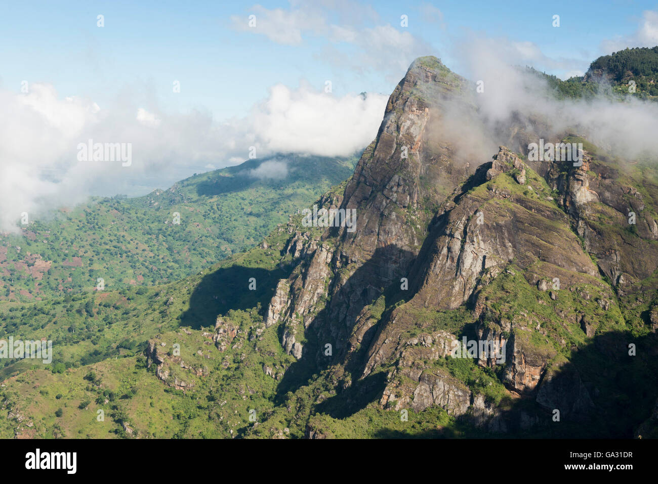 Irente viewpoint near Lushoto, Usambara Mountains, Tanzania Stock Photo