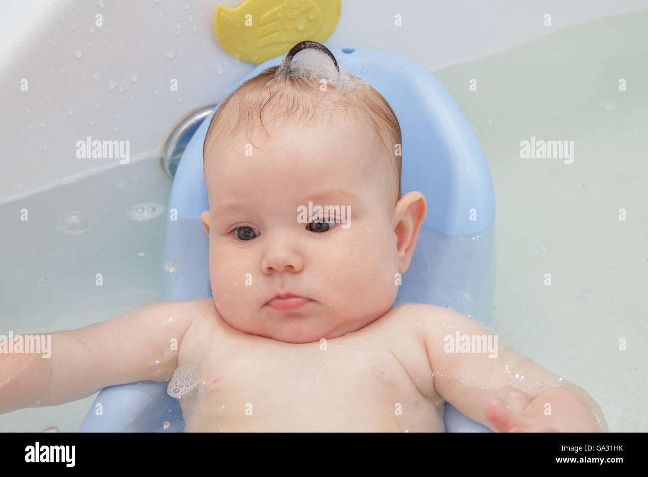 Newborn baby bathe and swim Stock Photo Alamy