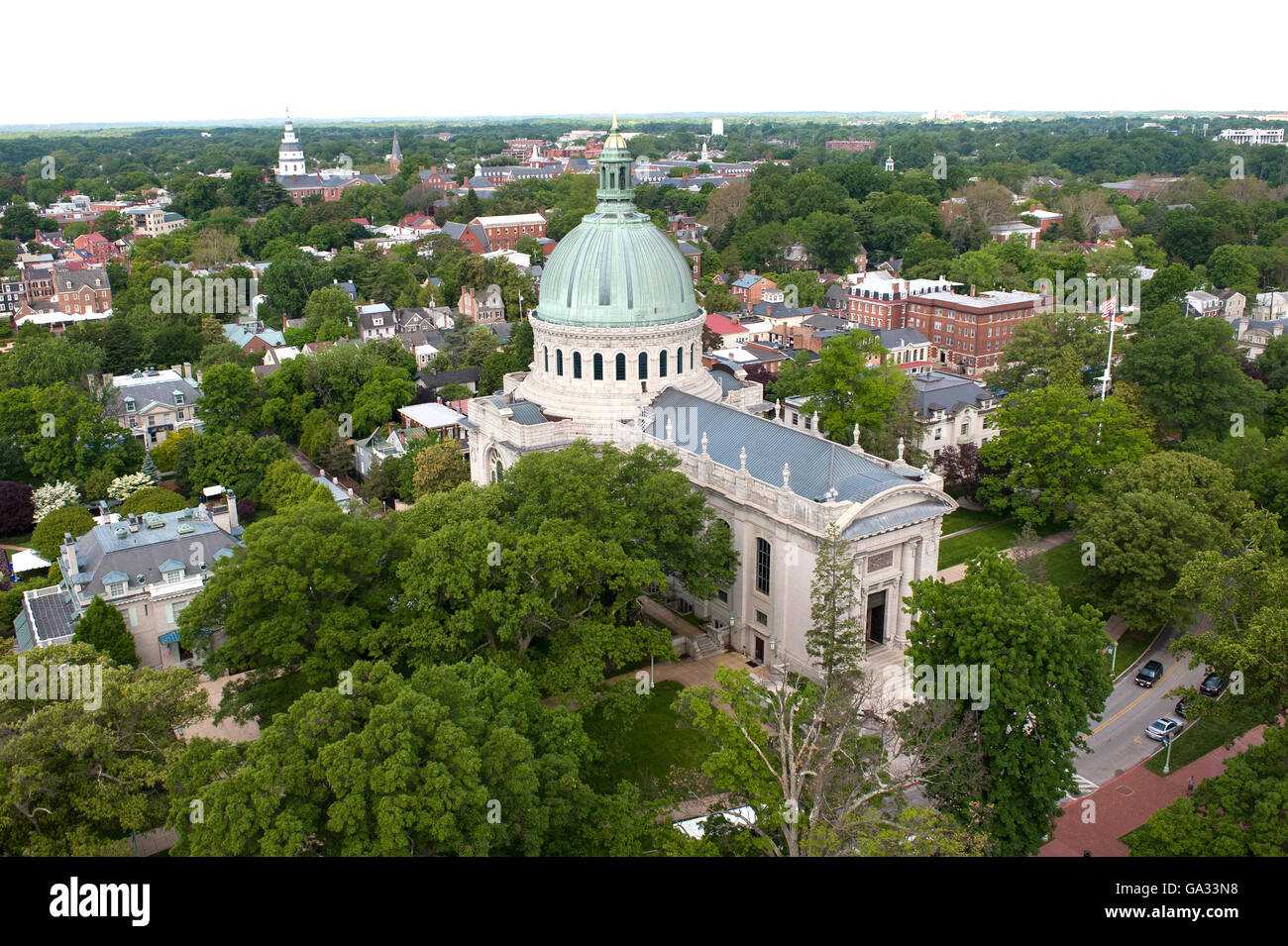 Dome of the Main Chapel at the U.S Naval Academy in Annapolis, Maryland. Stock Photo