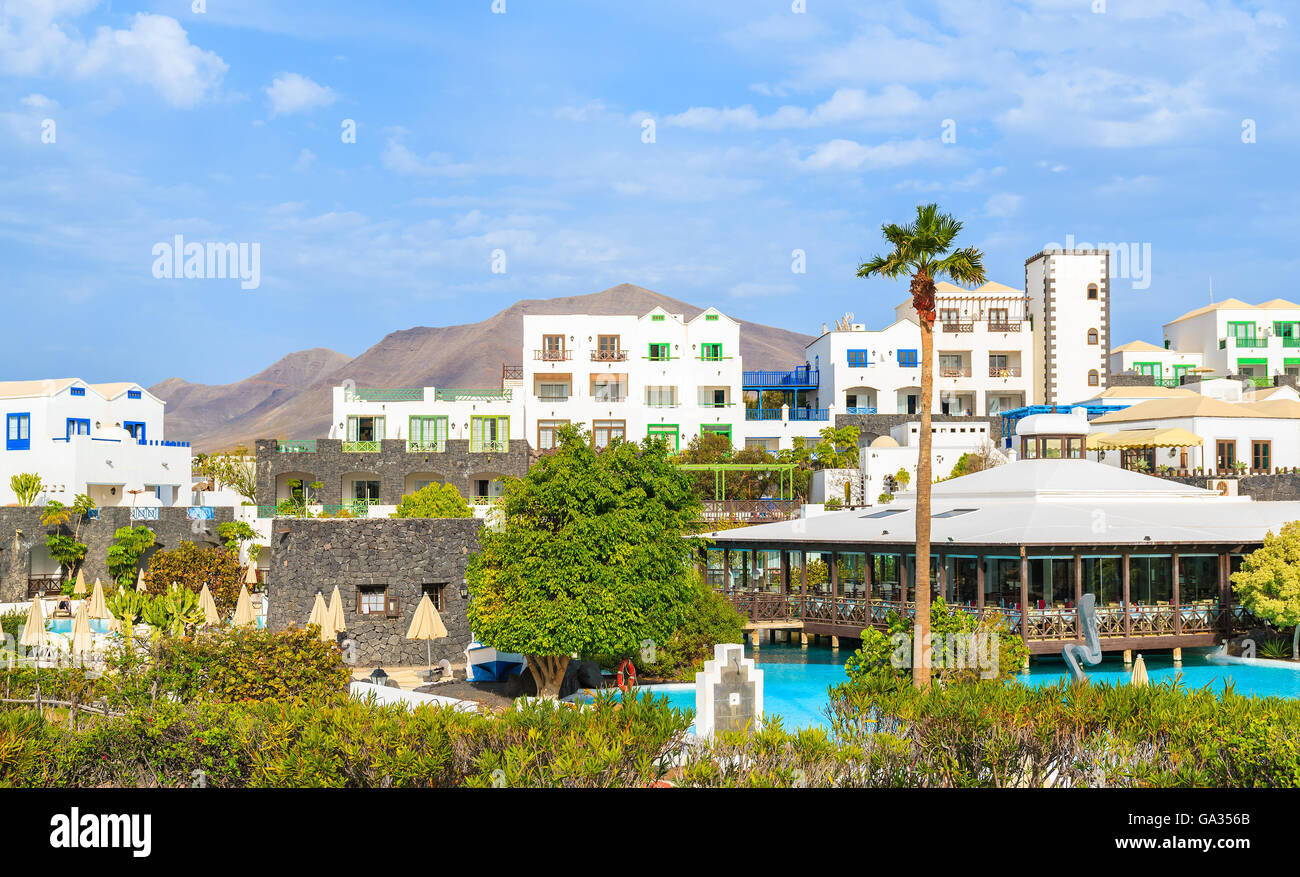 Holiday villas in Rubicon marina, Lanzarote, Canary Islands, Spain Stock Photo