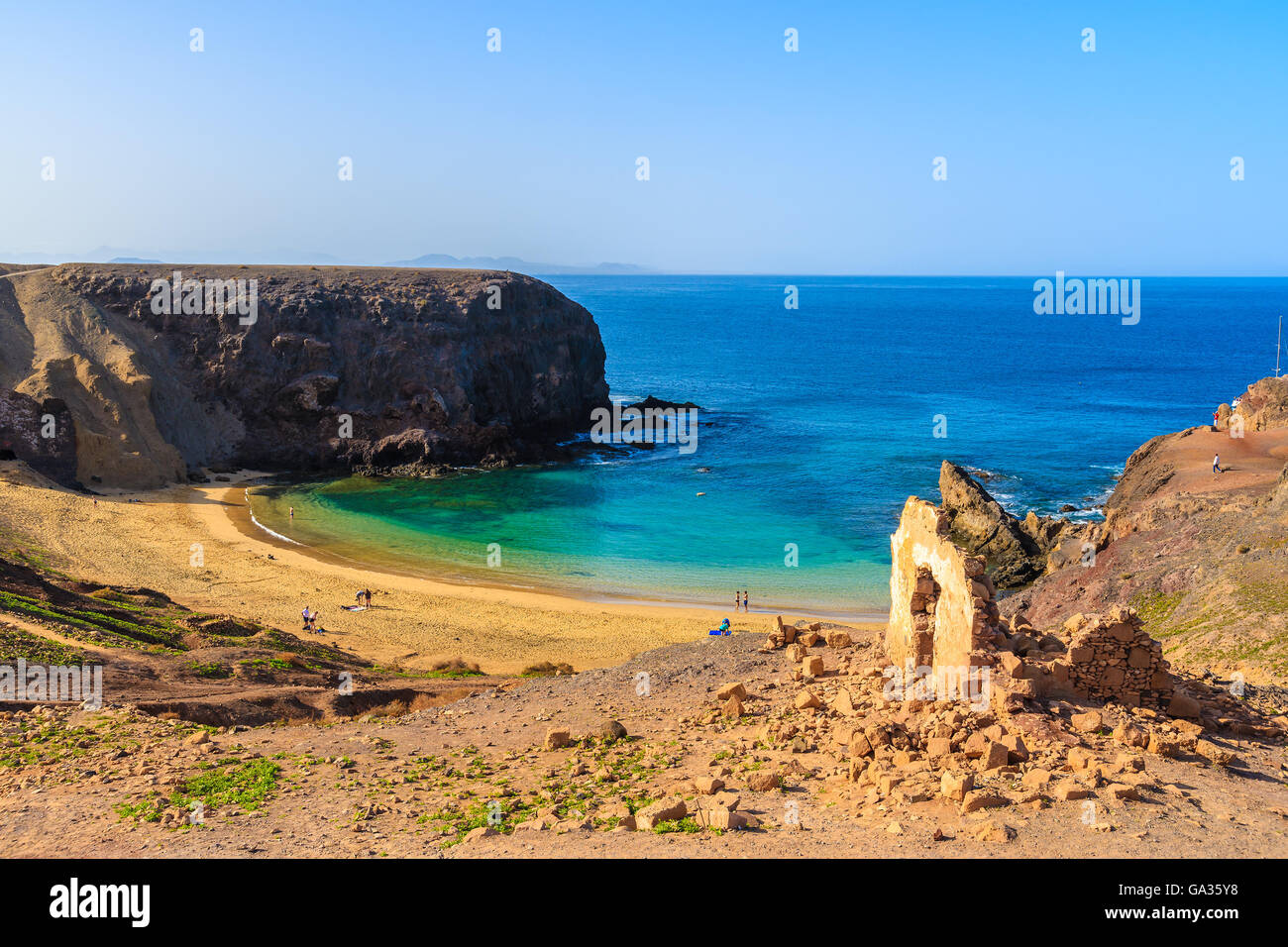 View of Papagayo beach, Lanzarote, Canary Islands, Spain Stock Photo