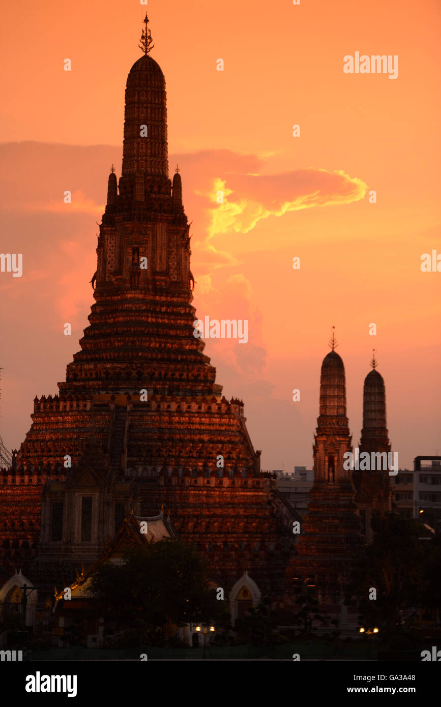 The golden Buddha at the temple of Wat Pho in the city of Bangkok in Thailand in Southeastasia. Stock Photo