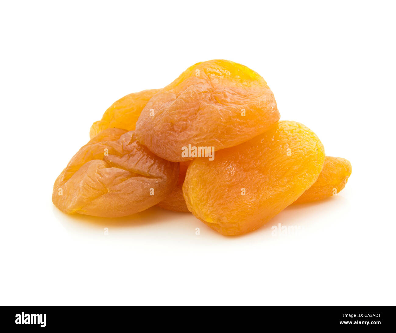 Dried Apricot Fruits Isolated on White Stock Photo