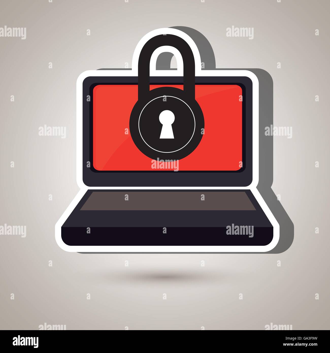 laptop computer with padlock isolated icon design Stock Vector Image ...