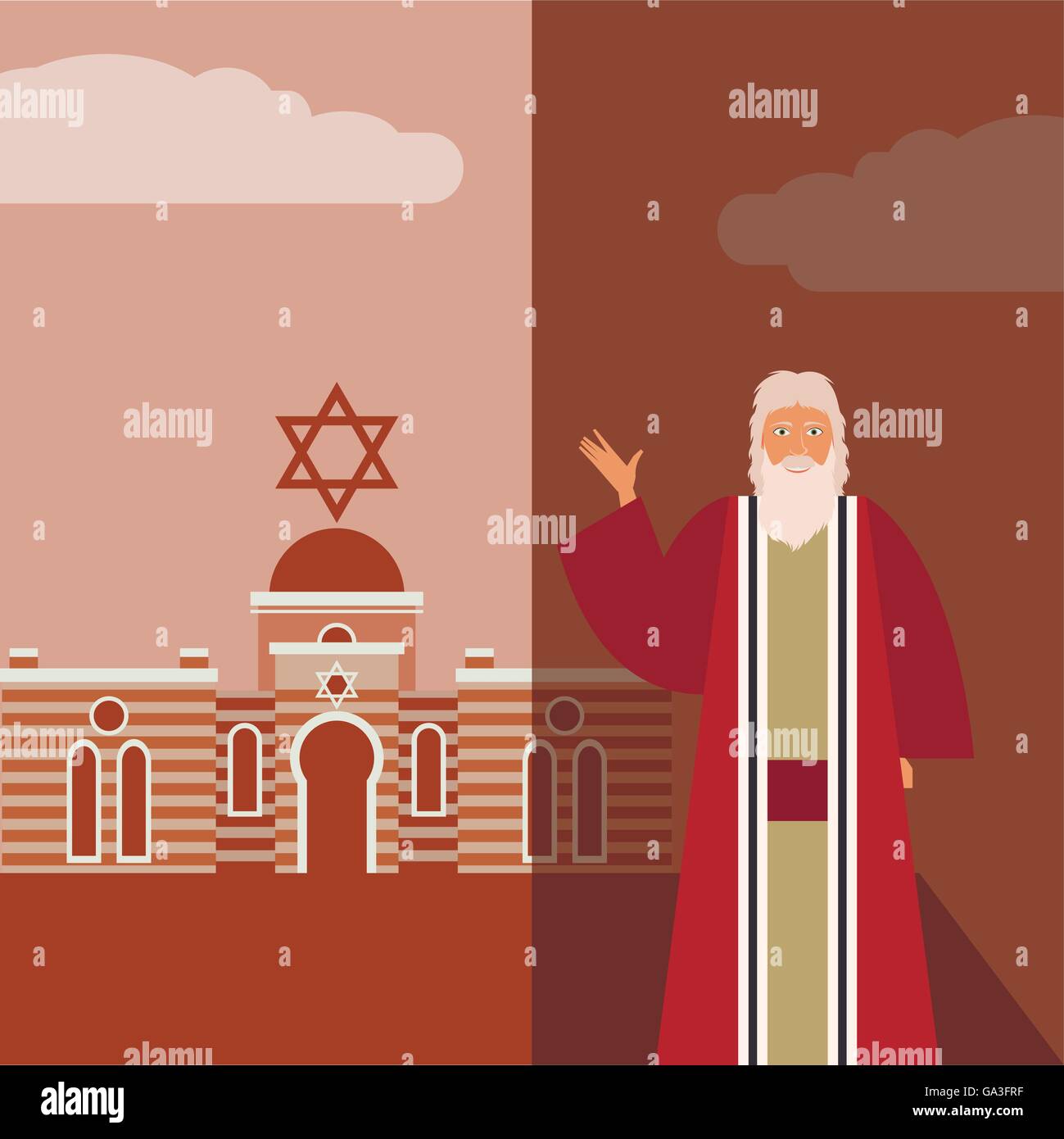 Moses Jew Banner Stock Vector