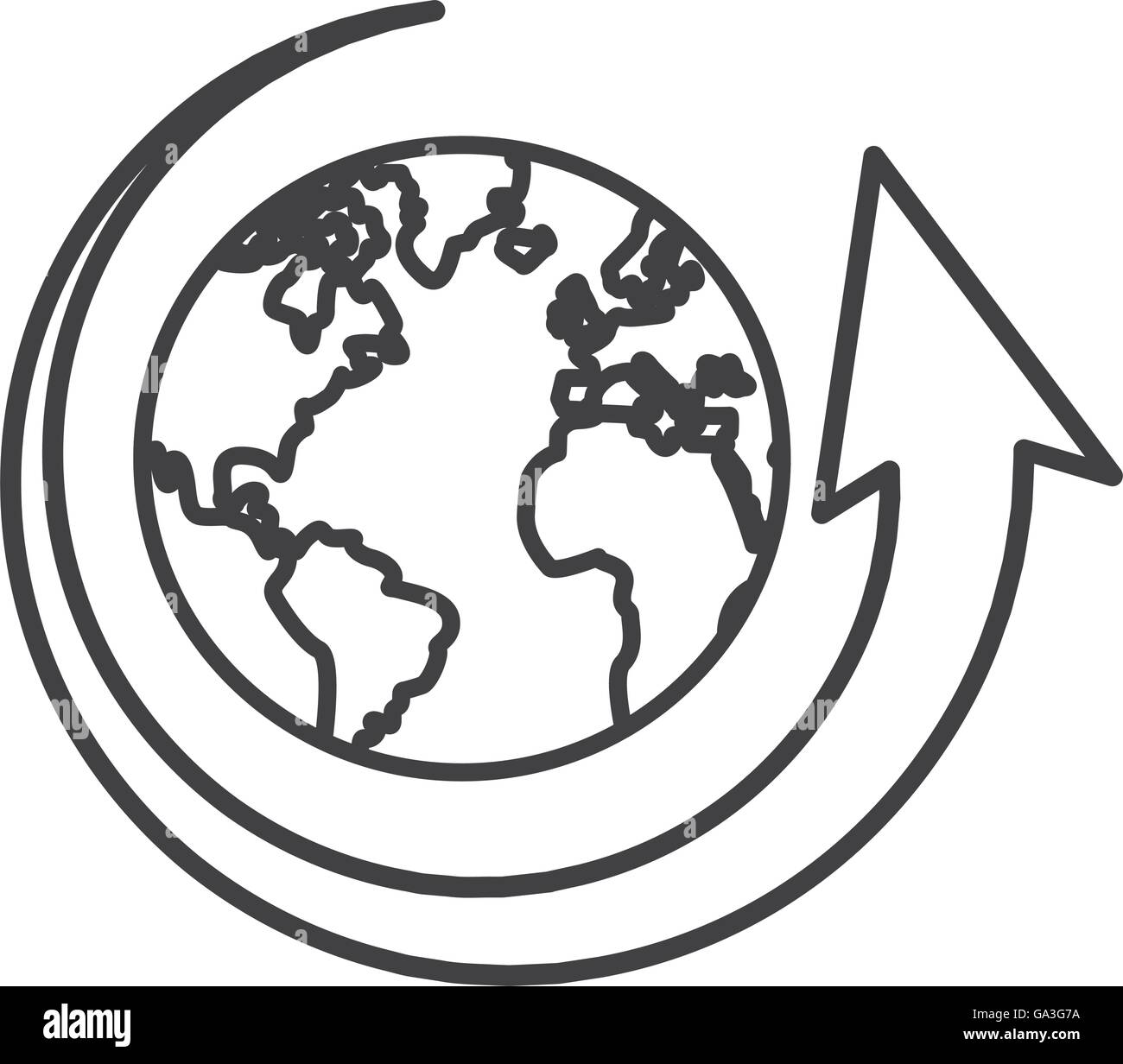 arrow and planet earth icon Stock Vector Image & Art - Alamy
