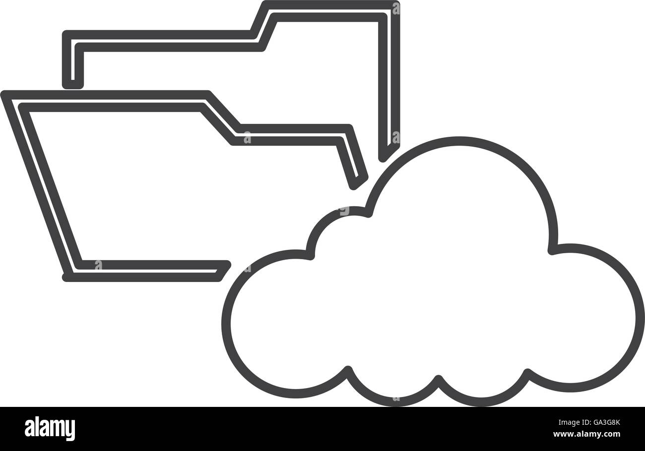 file folder with cloud icon Stock Vector Image & Art - Alamy