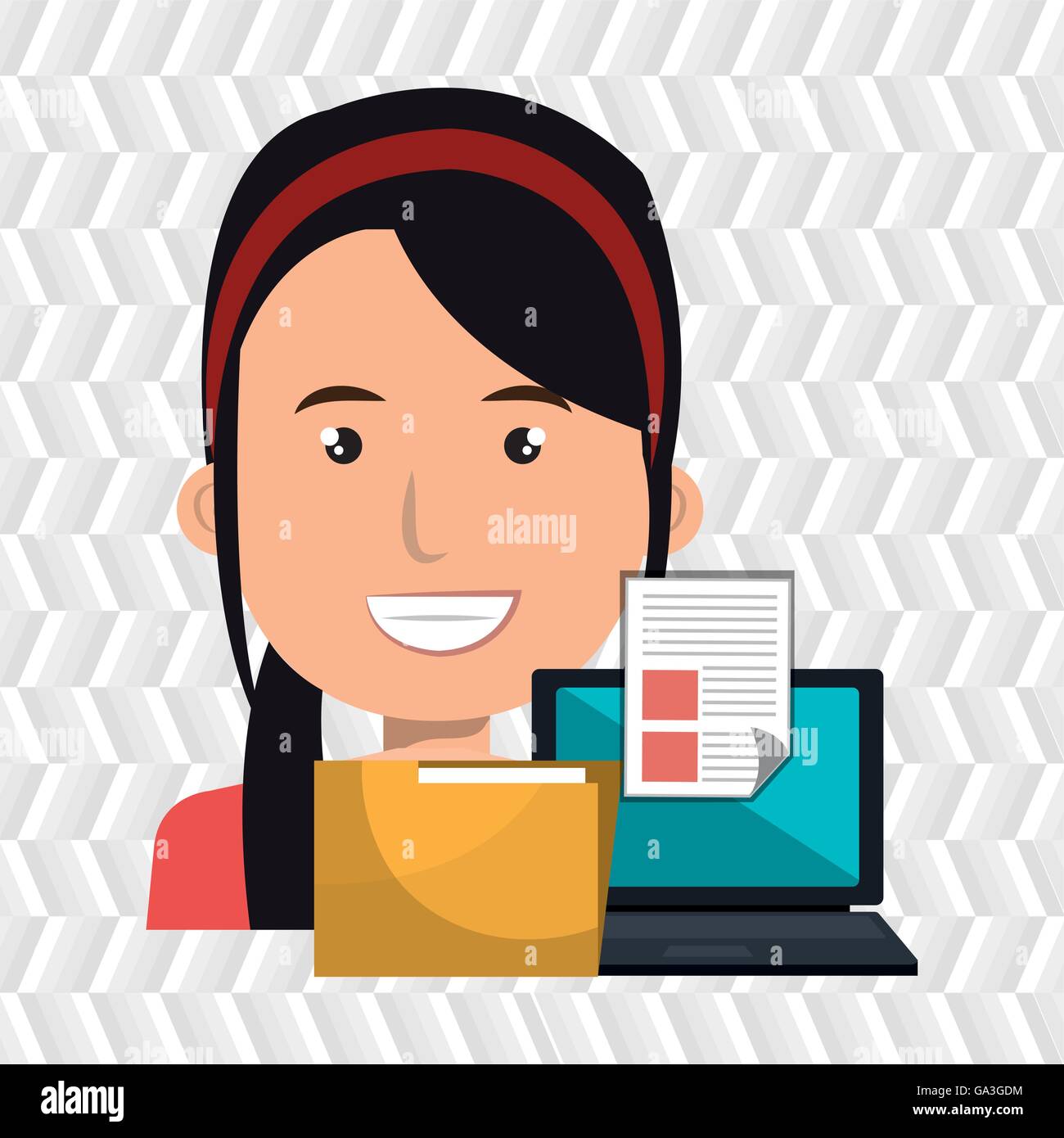 Woman filing documents Stock Vector Images - Alamy