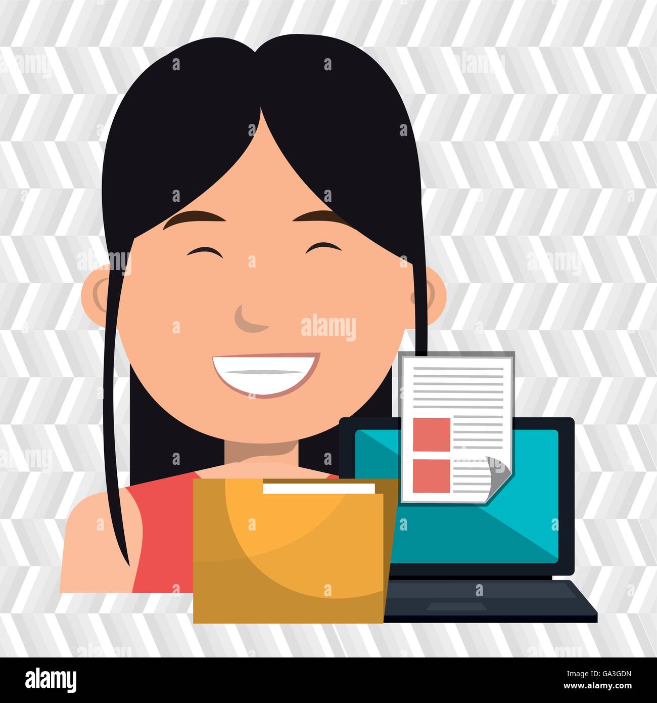 Businesswoman filing Stock Vector Images - Alamy