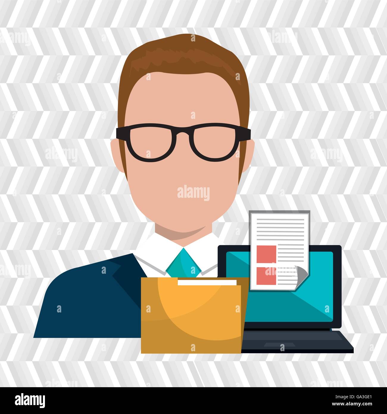 computer user filing documents isolated icon design Stock Vector Image ...