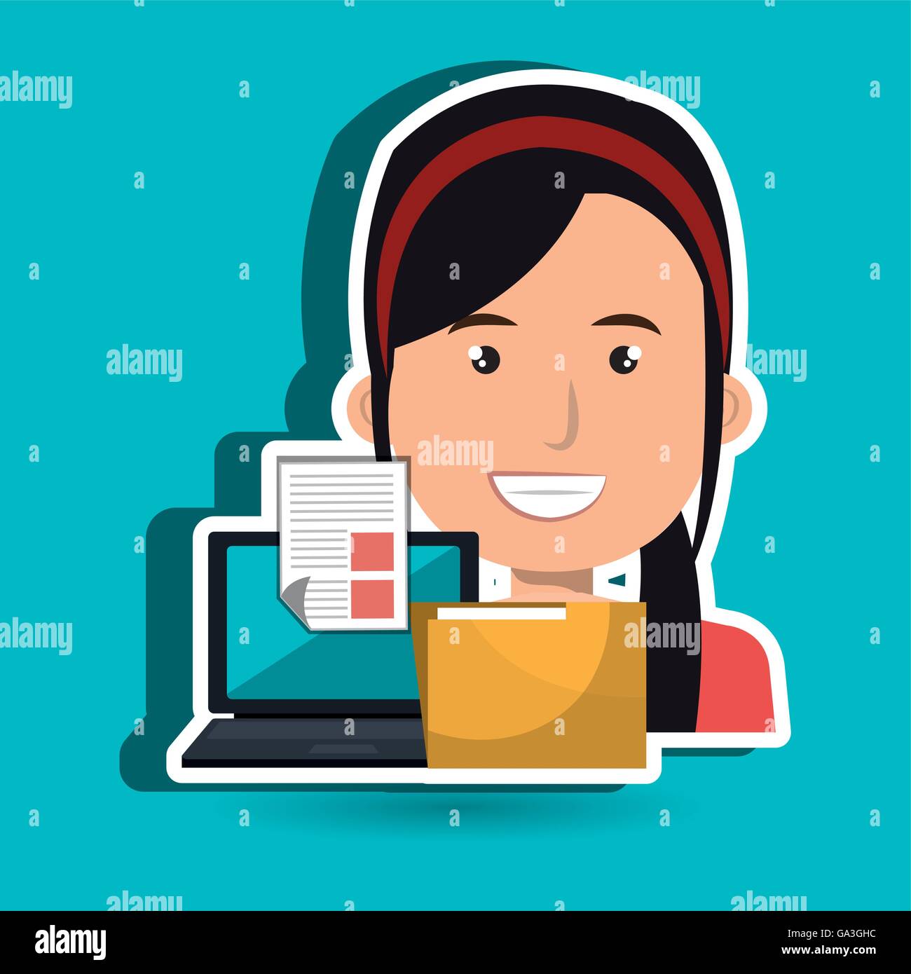 Businesswoman filing Stock Vector Images - Alamy