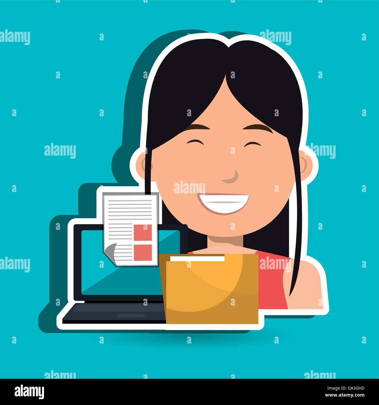 Businesswoman filing Stock Vector Images - Alamy