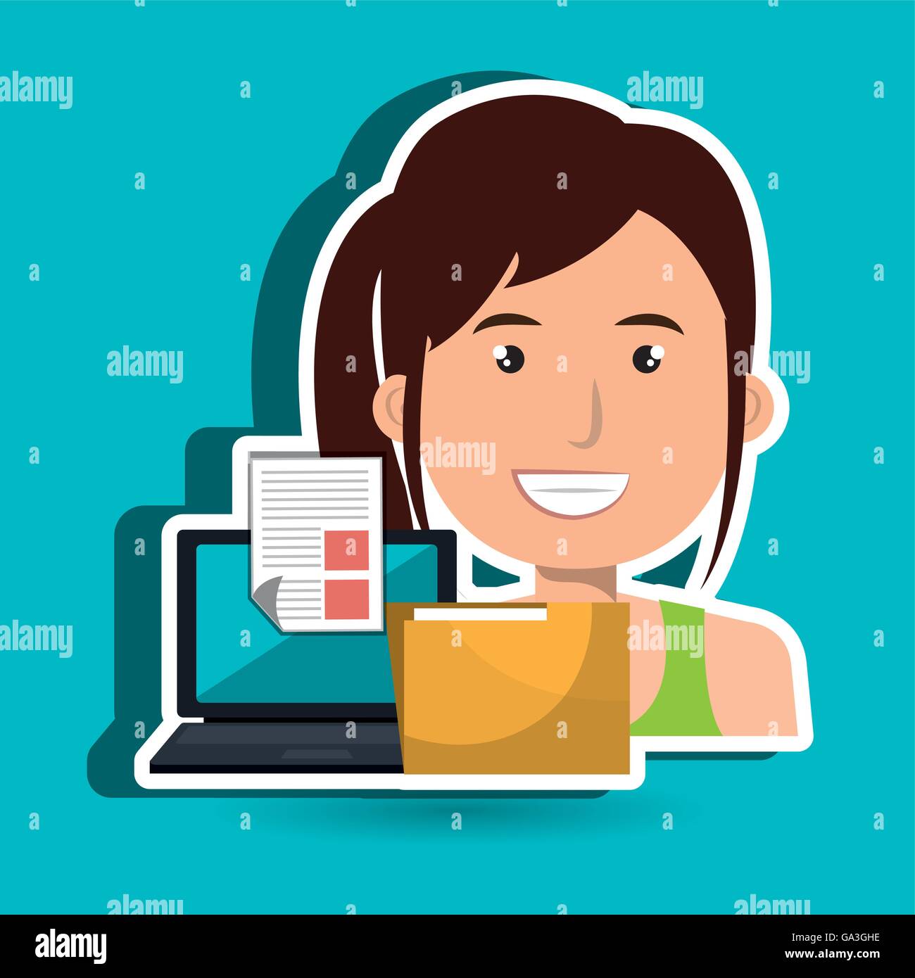 Businesswoman filing Stock Vector Images - Alamy
