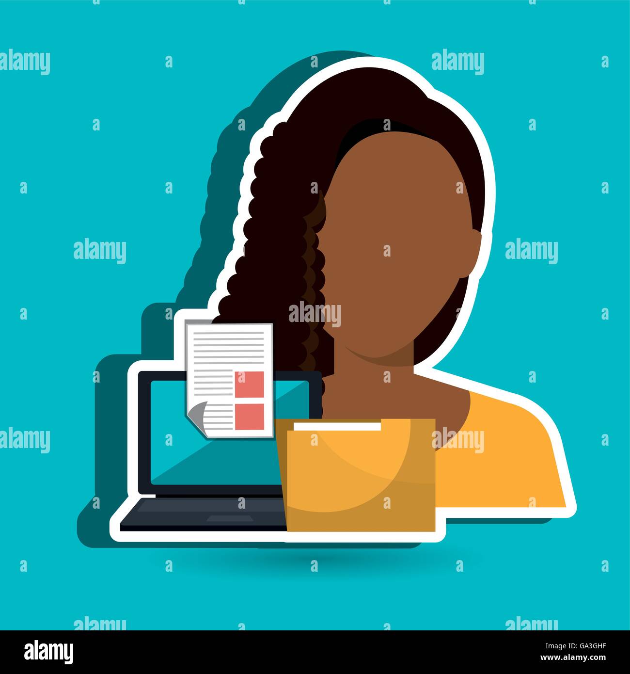 Businesswoman filing Stock Vector Images - Alamy