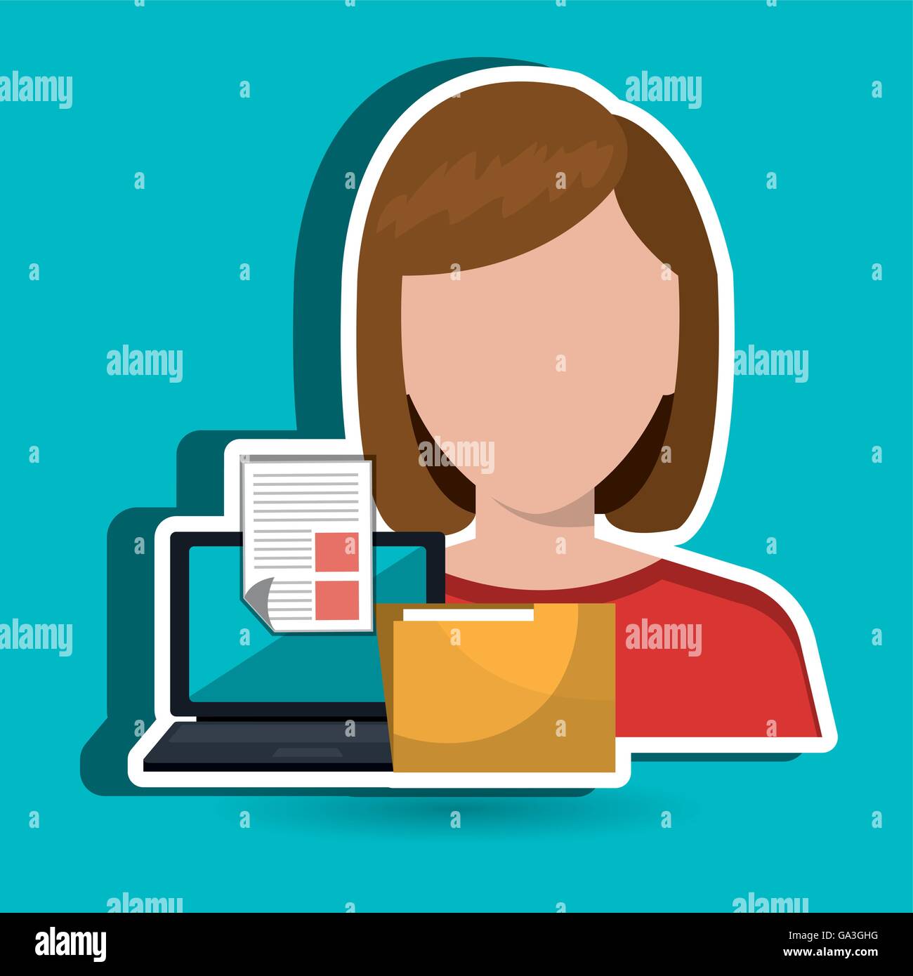 Businesswoman filing Stock Vector Images - Alamy