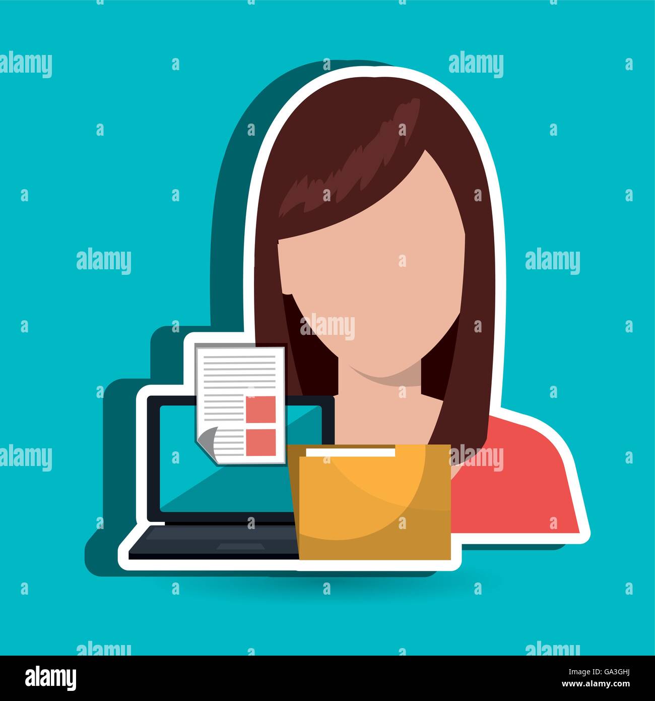 Businesswoman filing Stock Vector Images - Alamy