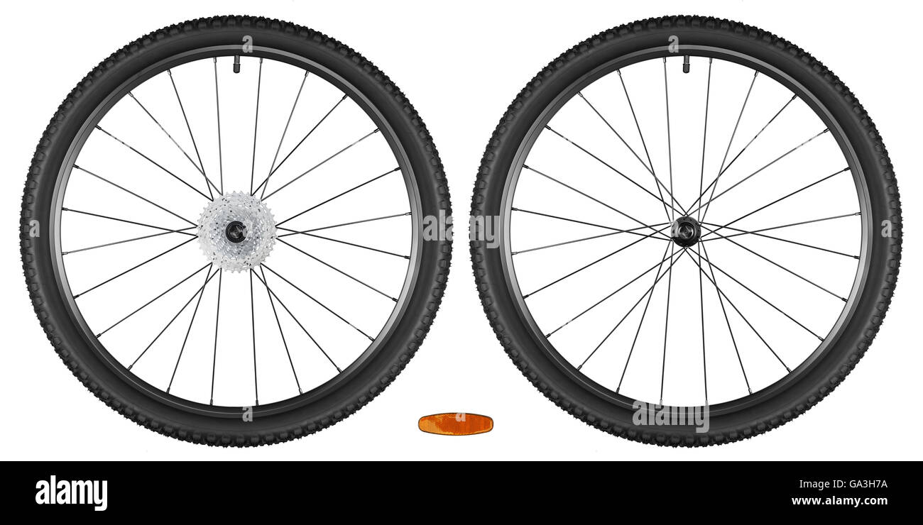 set of bicycle wheels isolated on white background Stock Photo Alamy