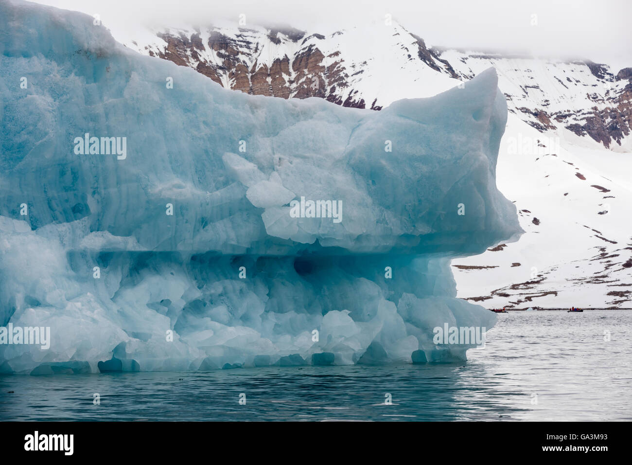 Iceberg in Burgerbukta Bay, Hornsund, Spitsbergen, Svalbard Archipelago, Norway Stock Photo