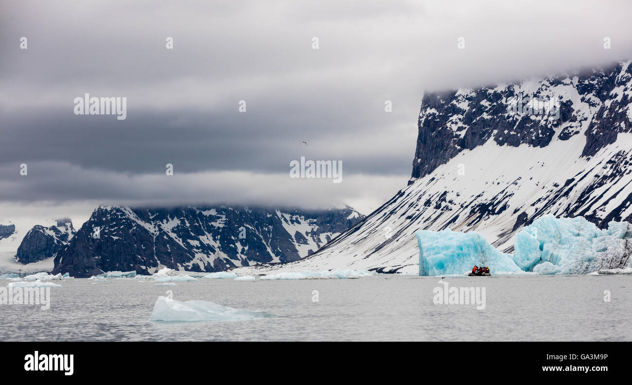 Iceberg in Burgerbukta Bay, Hornsund, Spitsbergen, Svalbard Archipelago, Norway Stock Photo