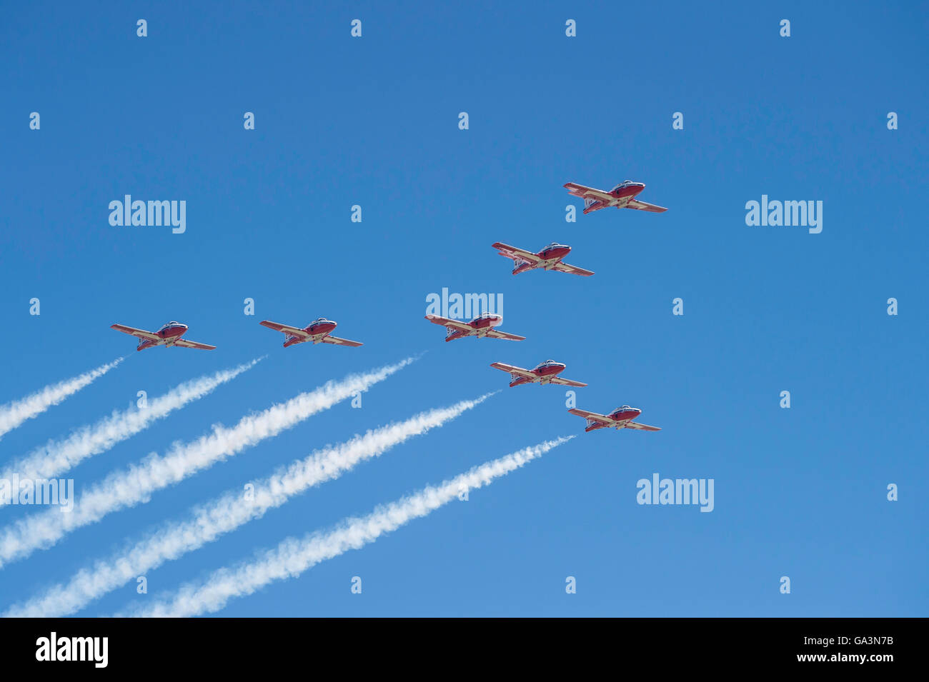 Canadian Forces Snowbirds, Canadair CT-114 Tutor, Wings Over Springbank, Springbank, Alberta, Canada Stock Photo