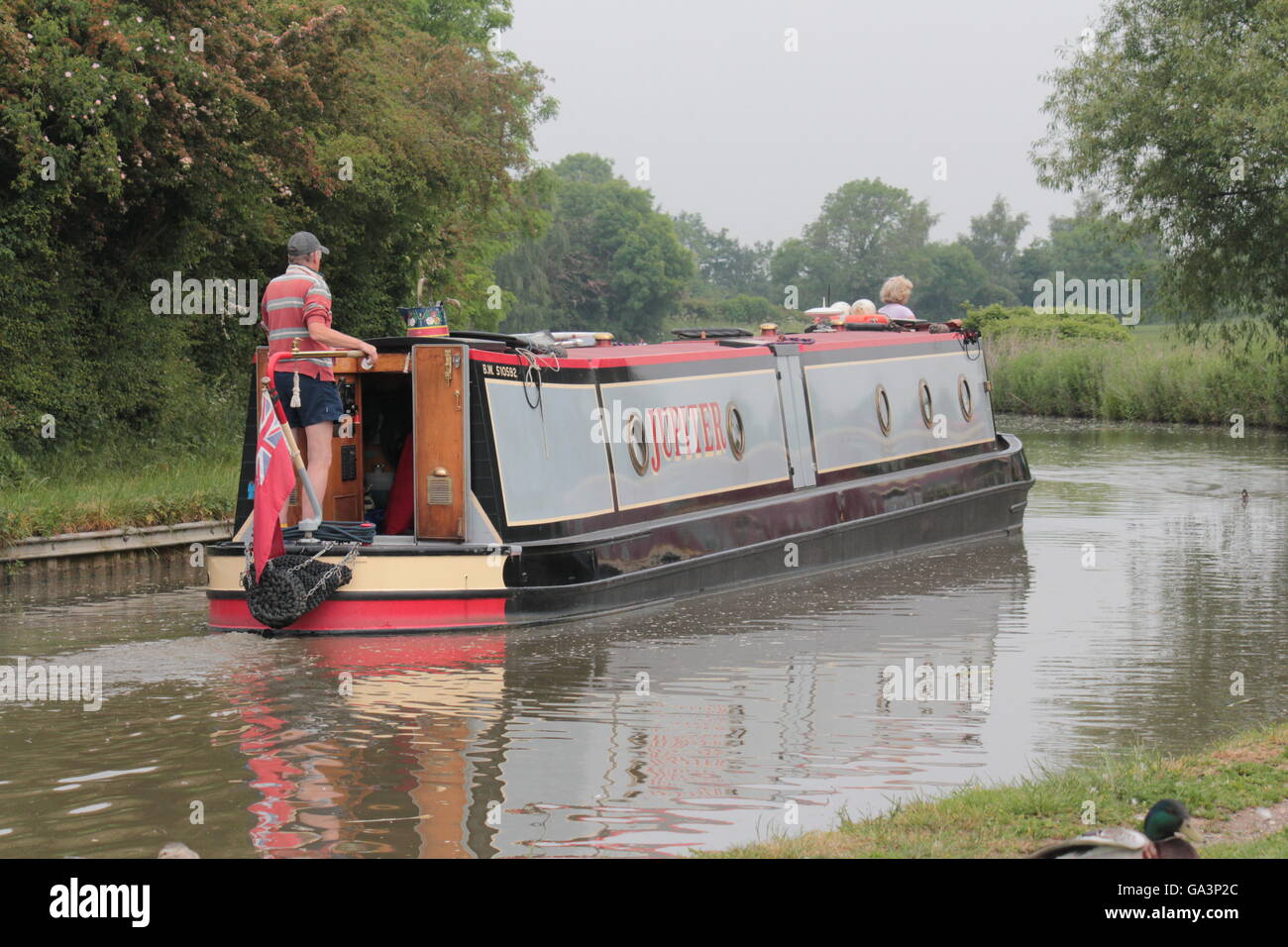 Barge or narrow boat on the canal Stock Photo - Alamy