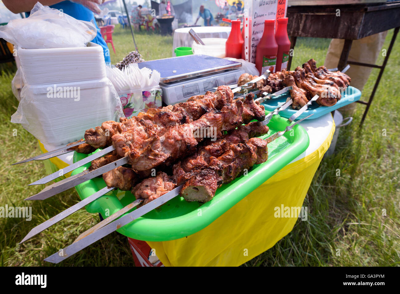 Shashlik or Shashlyk Meaning Skewered Meat Was Originally Made of Lamb.  Stock Photo - Image of culture, lamb: 90891464