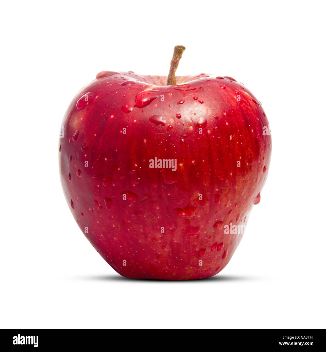 Fresh Wet Apple Isolated on White Background Stock Photo - Alamy