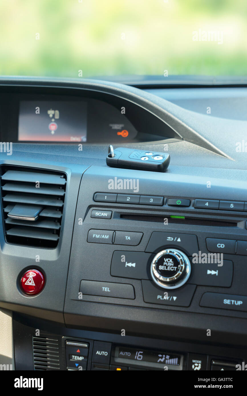 car dashboard with keys Stock Photo Alamy