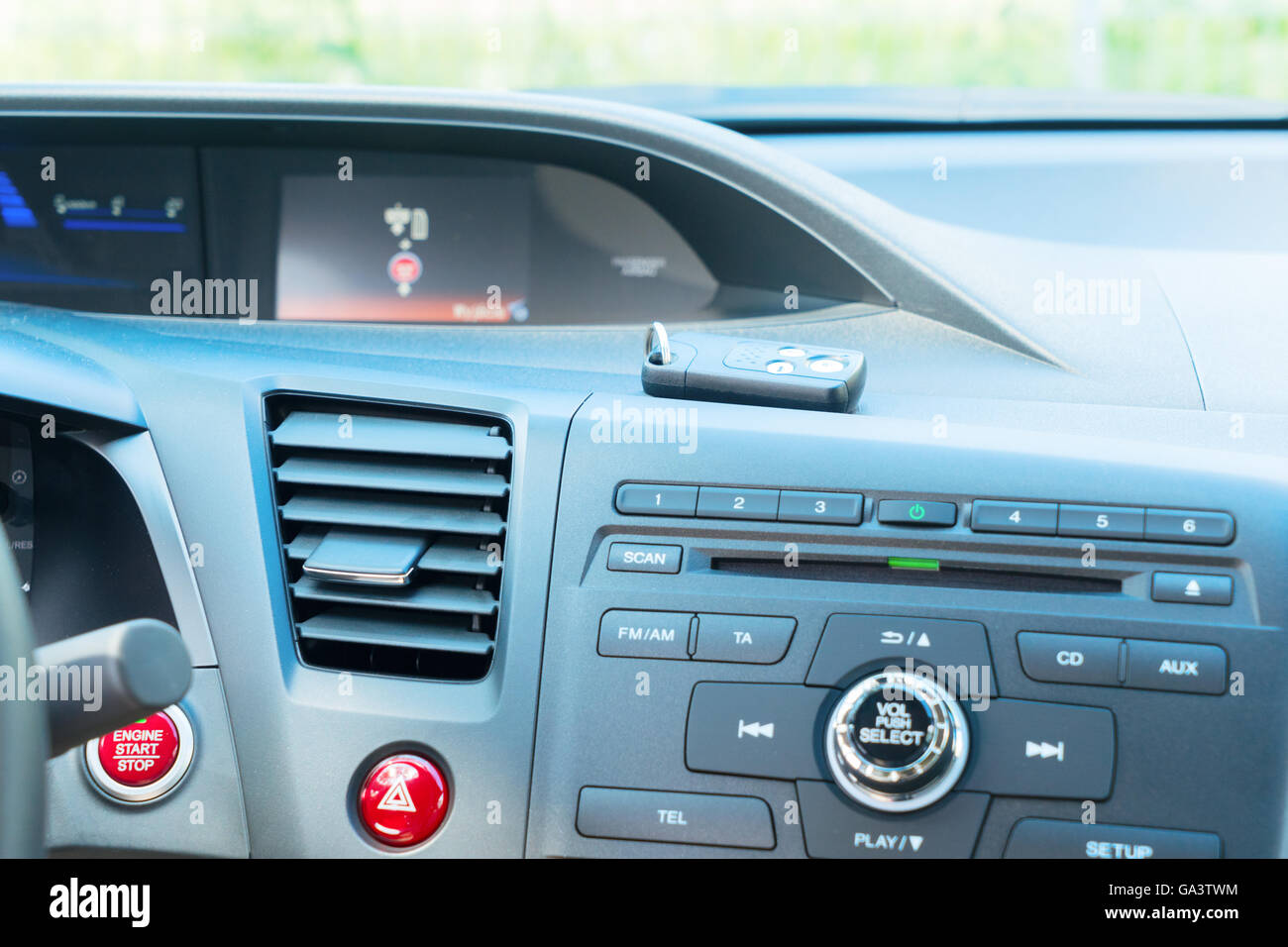car dashboard with keys Stock Photo Alamy