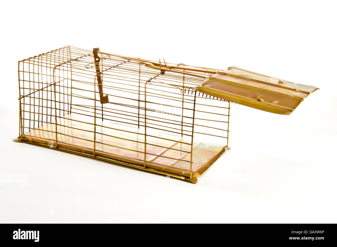 Old Mouse Trap Isolated on White Background Stock Photo