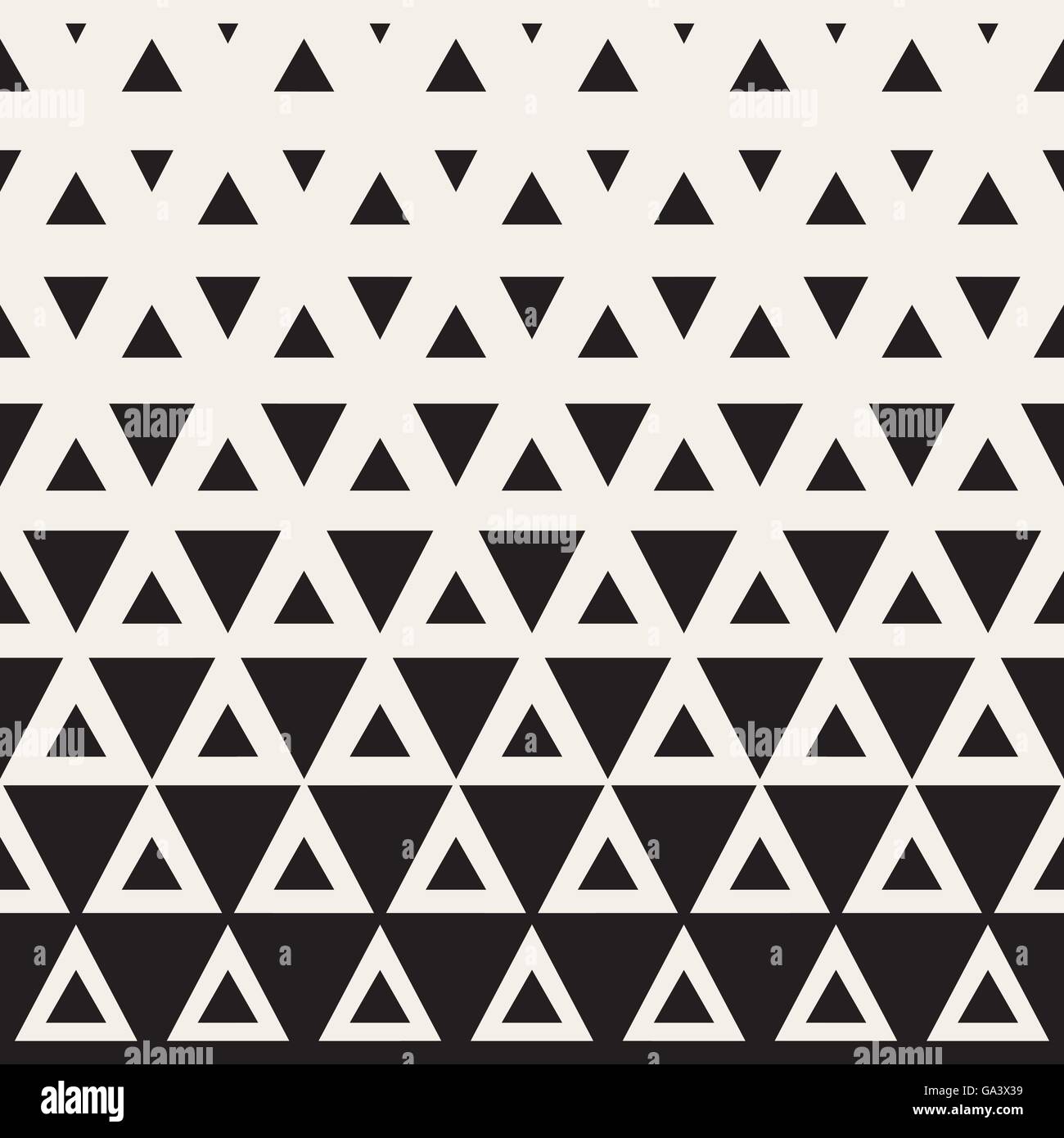 Vector Seamless Black and White Triangle Halftone Pattern Stock Vector ...